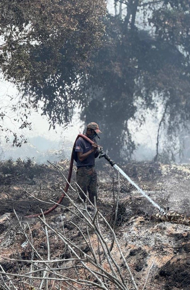 PENGARAH JBPM JOHOR TURUN PADANG MENINJAU OPERASI PEMADAMAN KEBAKARAN HUTAN PUNGGAl 85 KAWASAN BERJAYA DIKAWAL 3