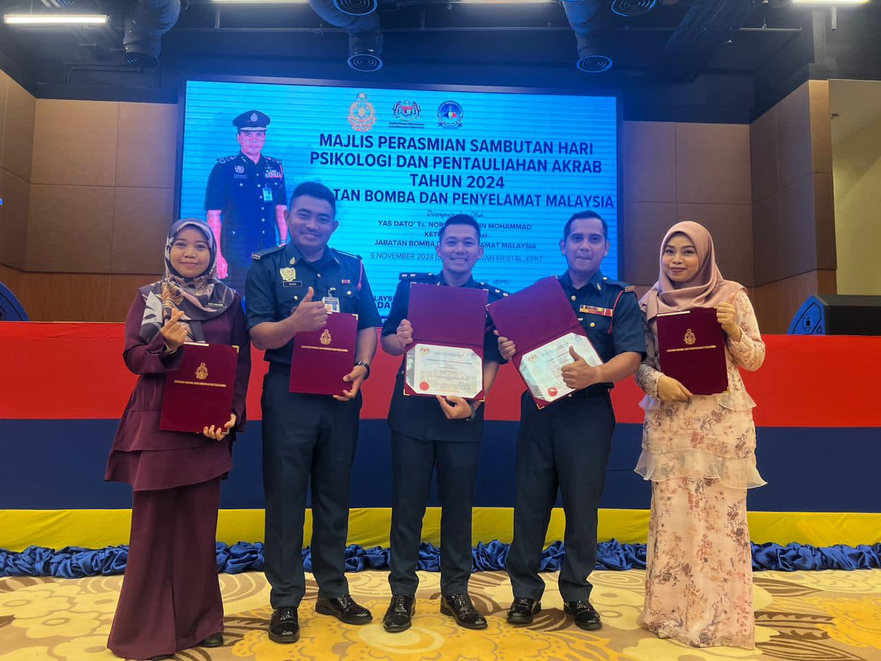 MAJLIS PERASMIAN SAMBUTAN HARI PSIKOLOGI DAN PENTAULIAHAN AKRAB TAHUN 2024 JABATAN BOMBA DAN PENYELAMAT MALAYSIA
