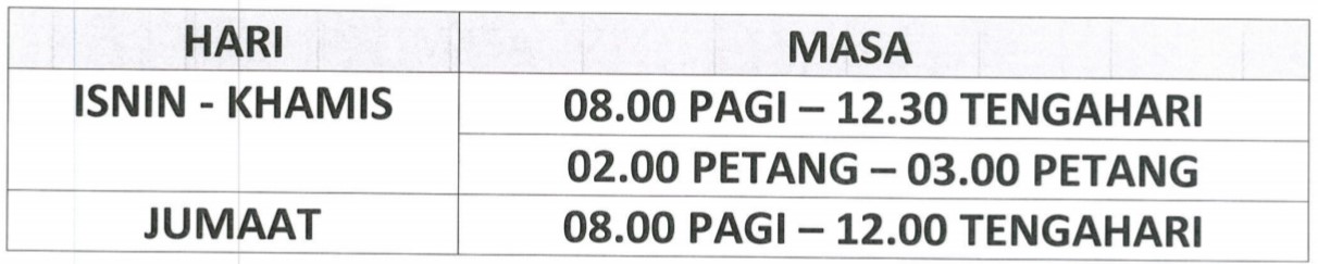 waktu operasi pengumuman
